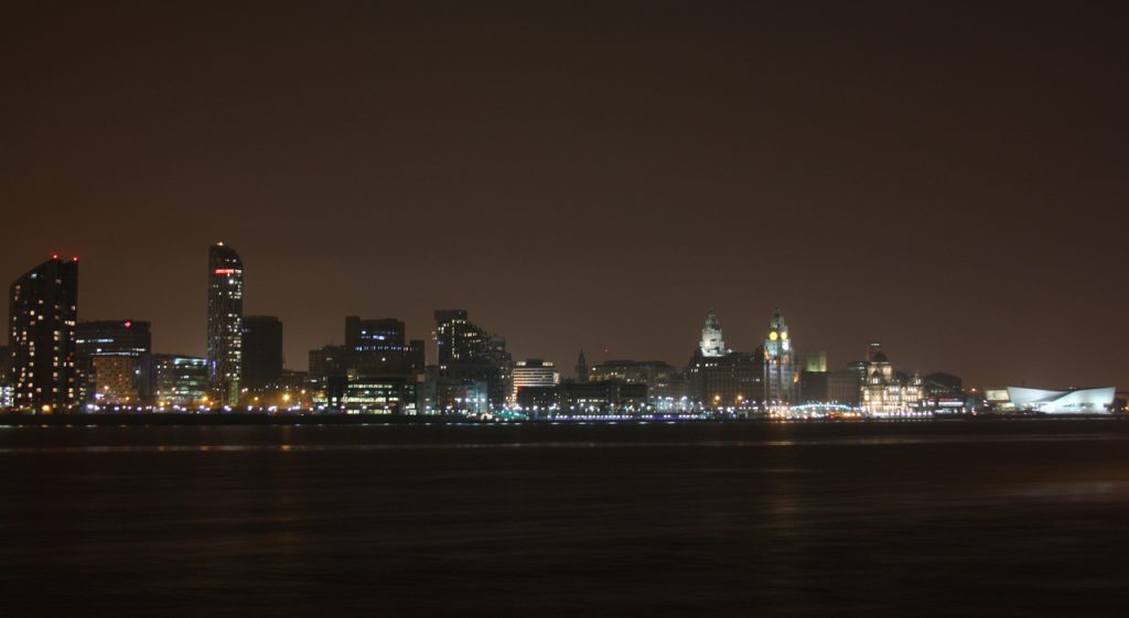 Liverpool Waterfront at Night (16 x 12 inches)