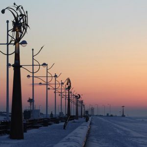 Southport Promenade in Winter (16 × 12 inches)